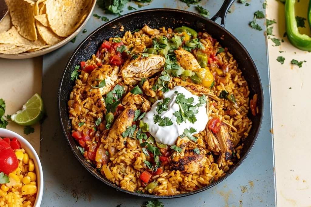 One-Pan Chicken and Rice Taco Skillet - Gourmet Martha