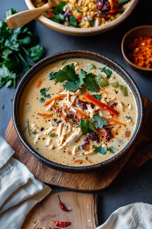 Crockpot Creamy Chicken Tortilla Soup