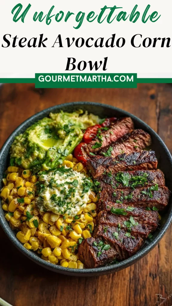 Steak Avocado Corn Bowl - Gourmet Martha