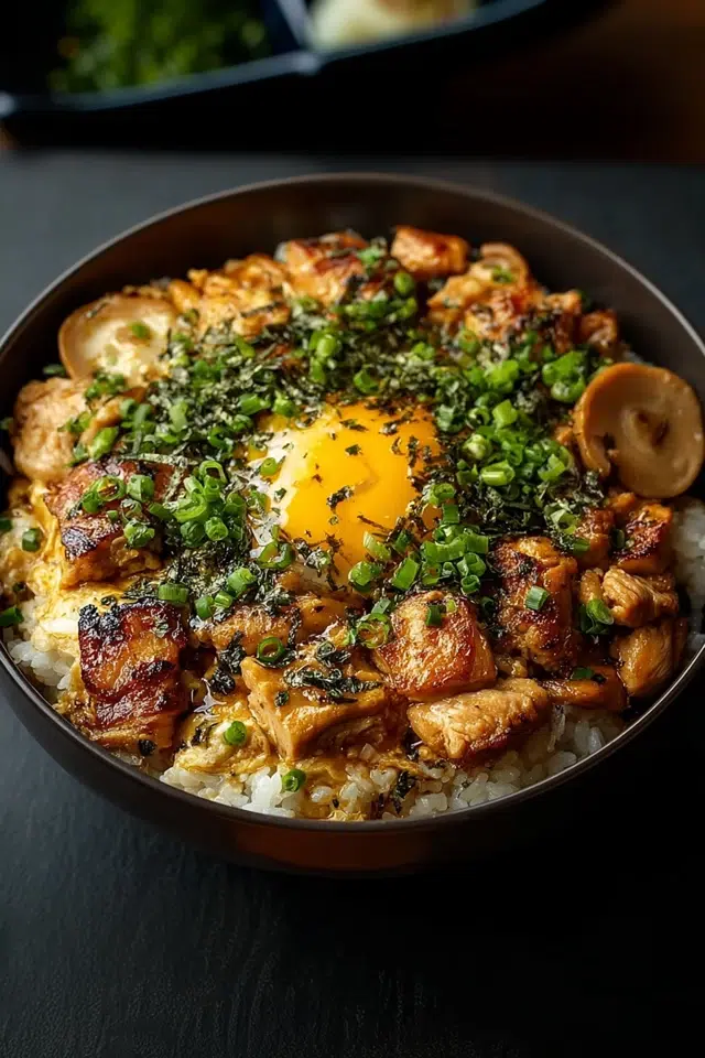 Oyakodon (Japanese Chicken and Egg Rice Bowl) - Gourmet Martha